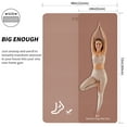 thumbnail image 2 of Frach Large Yoga Mat（6'×4')- TPE 10mm Extra Thick Non-Slip Mats with strap for Home Workout/Pilates(Brown + Beige), 2 of 6