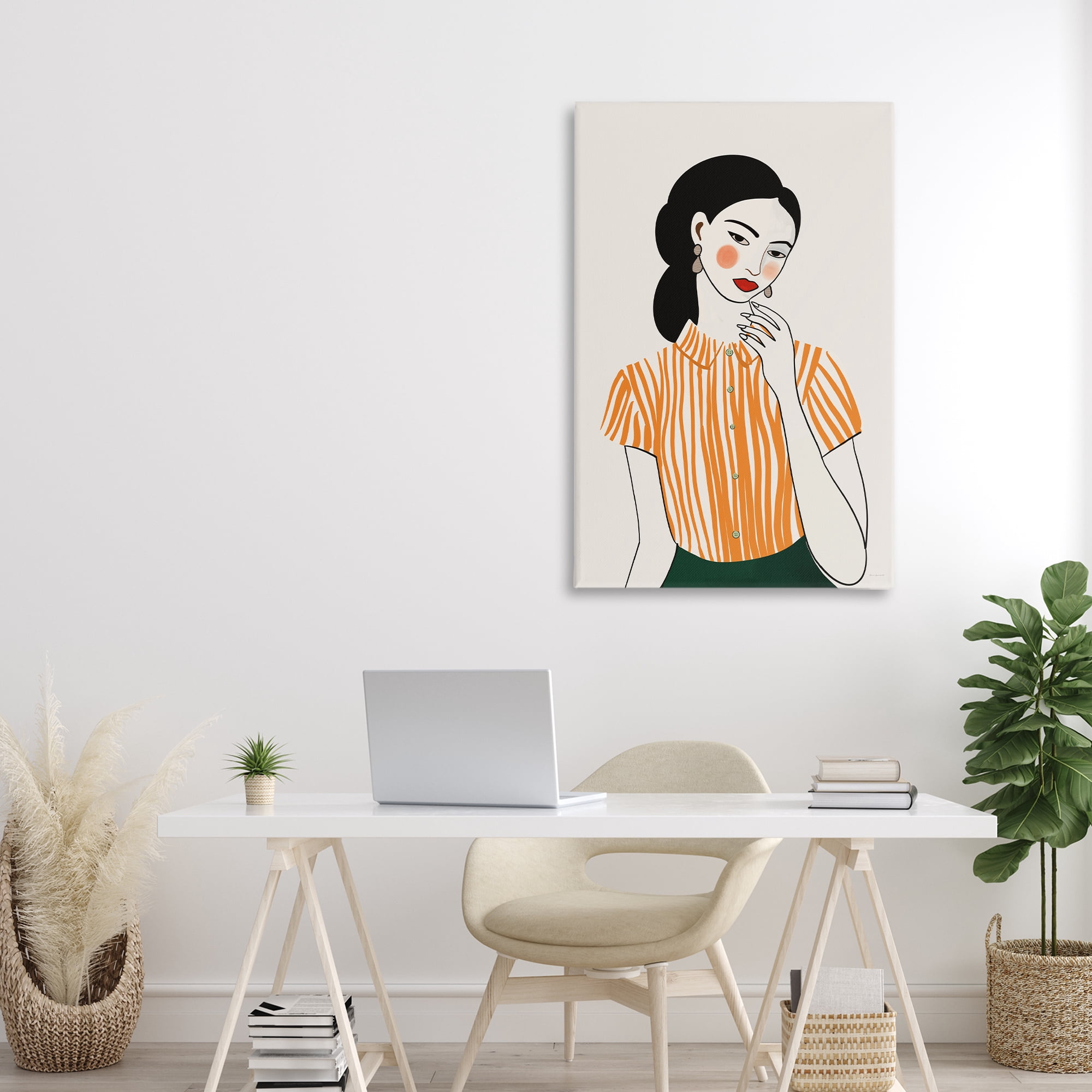 Stupell Industries Woman in Orange Blouse Canvas Wall Art, design by Omar Escalante