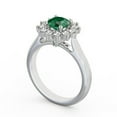 thumbnail image 2 of 1.55 Ct Unique Floral Halo Round Cut Emerald Gemstone Genuine Diamond Engagement Ring 14K White Gold Size 6, 2 of 7