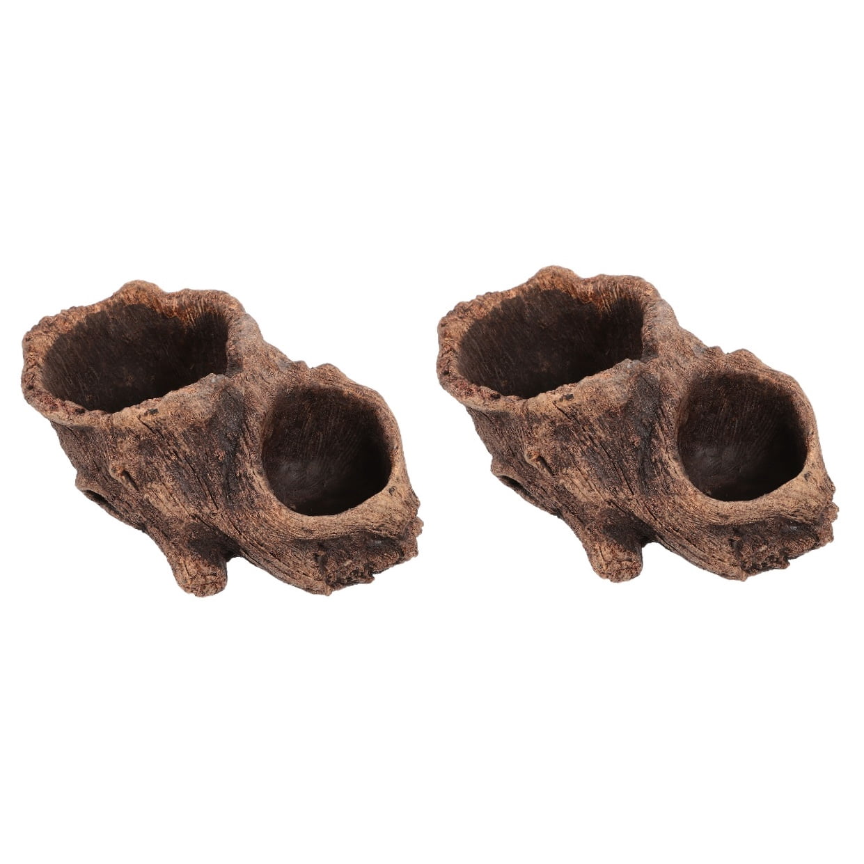 Worgeous 2pcs Imitation Tree Stump Succulent Pot Vintage Cement Planter Succulent Planter Plant Pot Gardening Pot