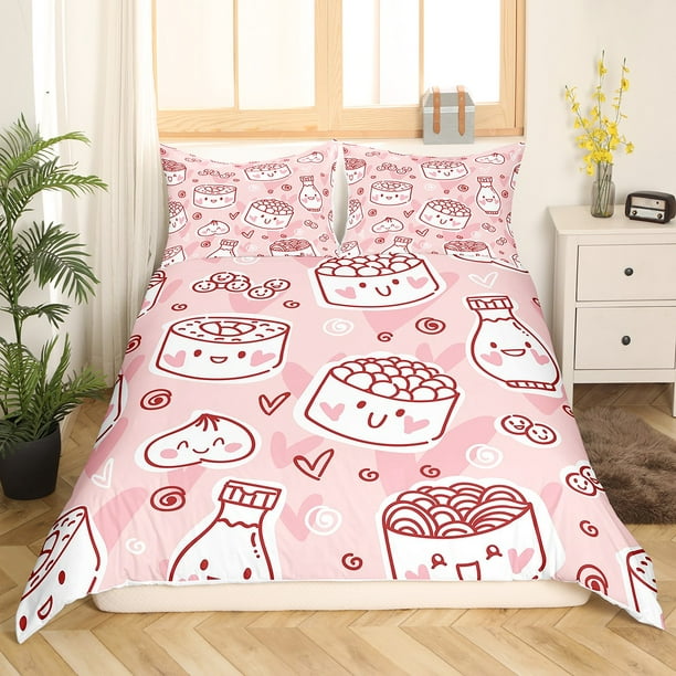 Japanese Style Comforter Cover Sushi Pattern Duvet Cover Set for