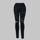 thumbnail image 3 of ICHUANYI Clearance Women Slim Plus Size Ripped Hole Color Long Regular Pants(Black, L) ICHUANYI WER2023081107799, 3 of 4