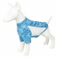 thumbnail image 6 of Pet Life Active 'Warf Speed' Heathered Ultra-Stretch Sporty Performance Dog T-Shirt, Blue Heather And White - X-small, 6 of 8