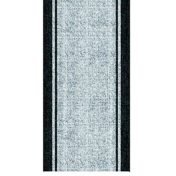 Ottomanson Runner Rug 2'7" x 9' Soft Non-Slip Indoor Runner, Border Gray