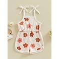 thumbnail image 2 of Suealasg Baby Girls Summer Outfits Sleeveless Floral Print Jumpsuit Overalls Romper Infant Girls Spaghetti Strap Suspender Pants, 2 of 9