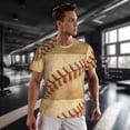 thumbnail image 3 of Wukai Vintage Baseball Print Men's Short-Sleeved Mesh T-Shirt,Quick-Dry Short Sleeve Workout T-Shirt-3X-Large, 3 of 8