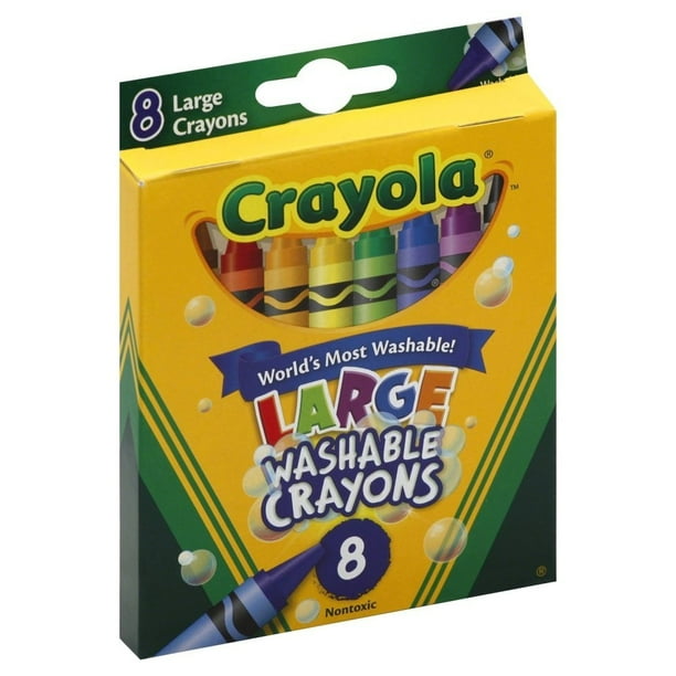 Crayola Washable Large 8 Colors/box Crayons Wash From Most Clothing
