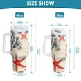 thumbnail image 6 of Yayeee 40oz Double-Wall Insulated Stainless Steel Tumbler with Handle Bottle, Light Red Starfish, 6 of 8