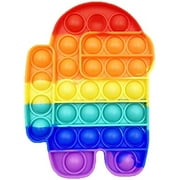 6 Pack Push Pop Fidget Toy - Push Pop Bubble Anti Anxiety Sensory Toy - Bubble Pop Stress Reliever - Durable & Washable Soft Silicone Squeeze Fidget Toy - Perfect for Adults & Kids
