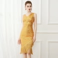 thumbnail image 2 of Baisdan Sequin Dress for Women 1920s Dress Great Gatsby Sparkle Cocktail Fringe Flapper Dresses Costume Outfit Gift, Gold, Medium, 2 of 8