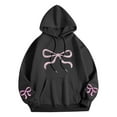 thumbnail image 5 of Byworldtasic Womens Sweatshirts Women's Bows Prints Pullover Hoodie Long Sleeve Loose Fit Solid Color Y2K Fashion Sweatshirt, 5 of 5