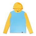 thumbnail image 1 of Speedo Boy's UV Protection Graphic Long Sleeve Hooded Rashguard Swim Shirt - Mandarin Peel, Size M, 1 of 2
