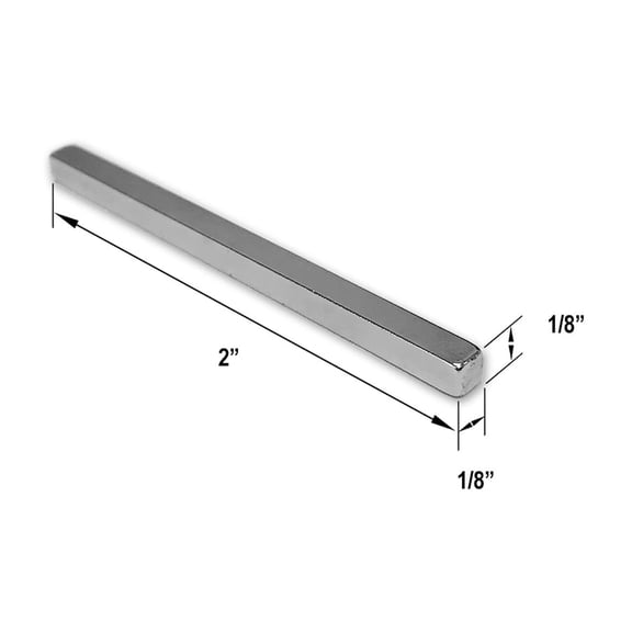Gordon Glass® Neodymium Magnet for Swing Shower Doors, 1/8" x 1/8" - 2" long
