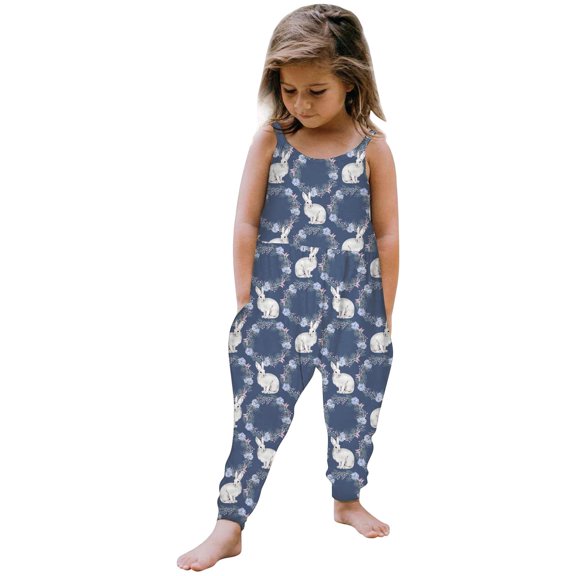 MZXELPRJD Girls Rompers Size 10-12 Toddler Clothes Girls Easter Bunny Floral Cartoon Playsuit Strap Camo Onesies Baby Boy My First New Years Baby Girl Outfit 2025 Gymnastics Outfit 4t