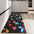 thumbnail image 4 of Black Blue Yellow Butterfly Pattern Kitchen Rug Mat,Kitchen Runner Rugs Non Skid Washable,Decorative Kitchen Floor Mats for Kitchen,Sink,Laundry,17"X47", 4 of 5
