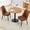 1 Table+2 Brown&Black Chairs, variant on NYEESS 3-Piece 31.5 inch Round Wood Table Set with 2 Black PU Chairs, Modern Kitchen Furniture