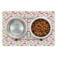 thumbnail image 1 of Dinosaur Pet Mat for Food and Water, Variety of Dinosaurs in Colorful Cartoon Style Archeology Pattern Summer, Non-Slip Rubber Mat for Dogs and Cats, 18" X 12", by Ambesonne, 1 of 2