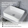 thumbnail image 6 of Eclife 24" Gray Bathroom Vanity Set with Wood Top,White Ceramic Sink, Water Saving Faucet, Pop up Drain Combo, 6 of 13