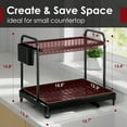 thumbnail image 3 of Sakugi Dish Drying Rack, 2-Tier Stainless Steel Dish Racks, Dish Drainer for Kitchen Counter, Black, X-Large, 3 of 6