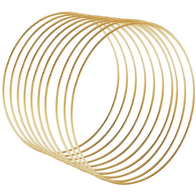 10 piezas de anillos de macramé de anillo de metal dorado de 20 cm, corona de anillos de aros florales para atrapasueños, decoración de boda con corona de aro floral y manualidades de bricolaje Ofspeizc LL-2389