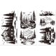 thumbnail image 1 of Rub on Transfer Decal Sticker for Furniture Craft Decor 6"x12" Black and White Wildlife 3Pcs Waterproof UV DTF Transfer for Farmhouse Drawer Dresser Glass Porcelain Wood Plastic Window, 1 of 5