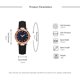 thumbnail image 2 of Reloj de cuarzo con correa de cuero PU para mujer a la moda, reloj con diamantes de imitación y esfera de cielo estrellado (negro), 2 of 3
