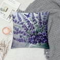 thumbnail image 2 of PRATYUS Purple Lavender Pillow Covers Modern Art Butterfly Throw Pillow Covers Spring Summer Farmhouse Square Pillowcases for Outdoor Sofa Garden Living Room 22x22in, 2 of 5