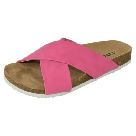 Soda Shoes Women Sandals Footbed Criss Cross Band Strap Flip Flops MIDGE-S Hot Pink Fuchsia 6