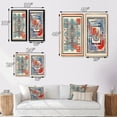 thumbnail image 4 of Designart "Vintage Bauhaus Stamp Geometric Retro III" Modern Geometric Framed Wall Art Set Of 2 - Modern Blue Gallery Wall Frame Set For Home Decor, 4 of 6