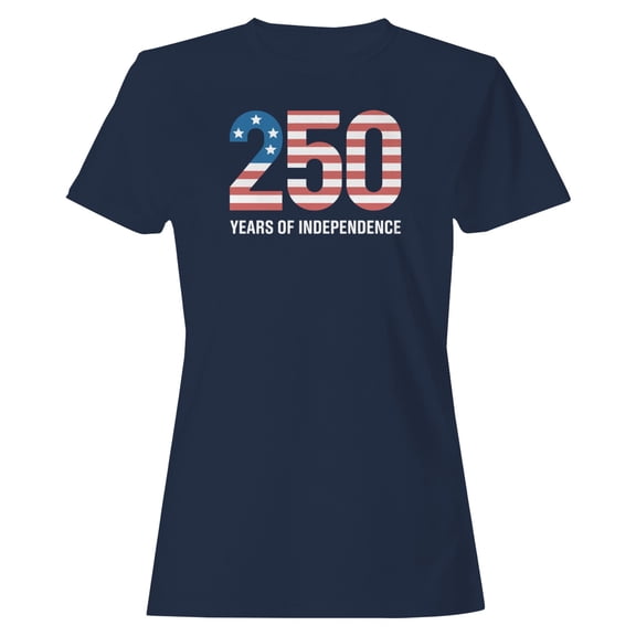 Smartprints 250 Years of Independence USA Women's T-shirt, Navy, S