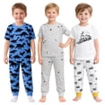 thumbnail image 3 of Kids Child Toddler Boy Pajamas Pj Set Short Sleeve Sleeve Snug Fit Soft & Cozy Sleepwear & Loungewear 3-Pack Size 2Y to 10Y, 3 of 7