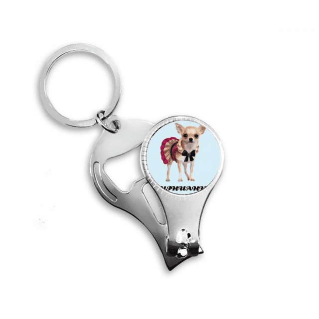 Chihuahua, ojos pequeños. Cortador de clavos Anillo Llavero Abrebotellas Clipper