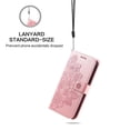 thumbnail image 6 of For Samsung Galaxy S24 6.2" Seven Petal Flower Embossed Strong Magnetic Attachment/Closure, Card Slots/Pocket, PU Leather Flip Wallet Case With Hanging Rope,Pink,For Galaxy S24 (5G), 6 of 7