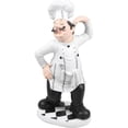 thumbnail image 1 of Cook Statue Tabletop Birthday Gift Fat Chef Figurines Bookshelf Statue Collectible Figurines Chef Model Decoraciones para Salas De Casa Decorative Resin 3D Mini Accessories, 1 of 6