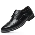 thumbnail image 2 of Men's Dress Shoes Classic Lace-Up Shoes Business Oxford Shoes for Men Wedding Party Fashion Wingtip Shoes, 2 of 7