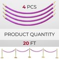 thumbnail image 3 of 4 PCS Pink Purple Velvet Rope - 5 Ft Barrier for Parties Crowd Crowd Control Ropes Control Hanging Stanchion Rope for Ceremonies Queue Line for Safe, 3 of 8