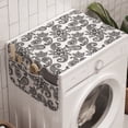 thumbnail image 1 of Ethnic Washing Machine Organizer, Paisley Inspired Continuous Pattern of Monochrome Floral Repetitive Design, Anti-slip Fabric Top Cover for Washer and Dryer, Charcoal Grey White, by Ambesonne, 1 of 1