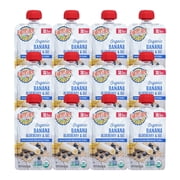 (12 pack) Earth's Best Organic Stage 2 Baby Food, Banana Blueberry Oat Fruit & Grain Puree, 3.5 oz Pouch