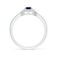 thumbnail image 2 of ANGARA Natural Vintage Inspired Sapphire Milgrain Ring with Diamond Halo in 14K White Gold for Women (Size-4mm) | September Birthstone, Anniversary, Jewelry Gift for Women | Natural Sapphire Ring, 2 of 10