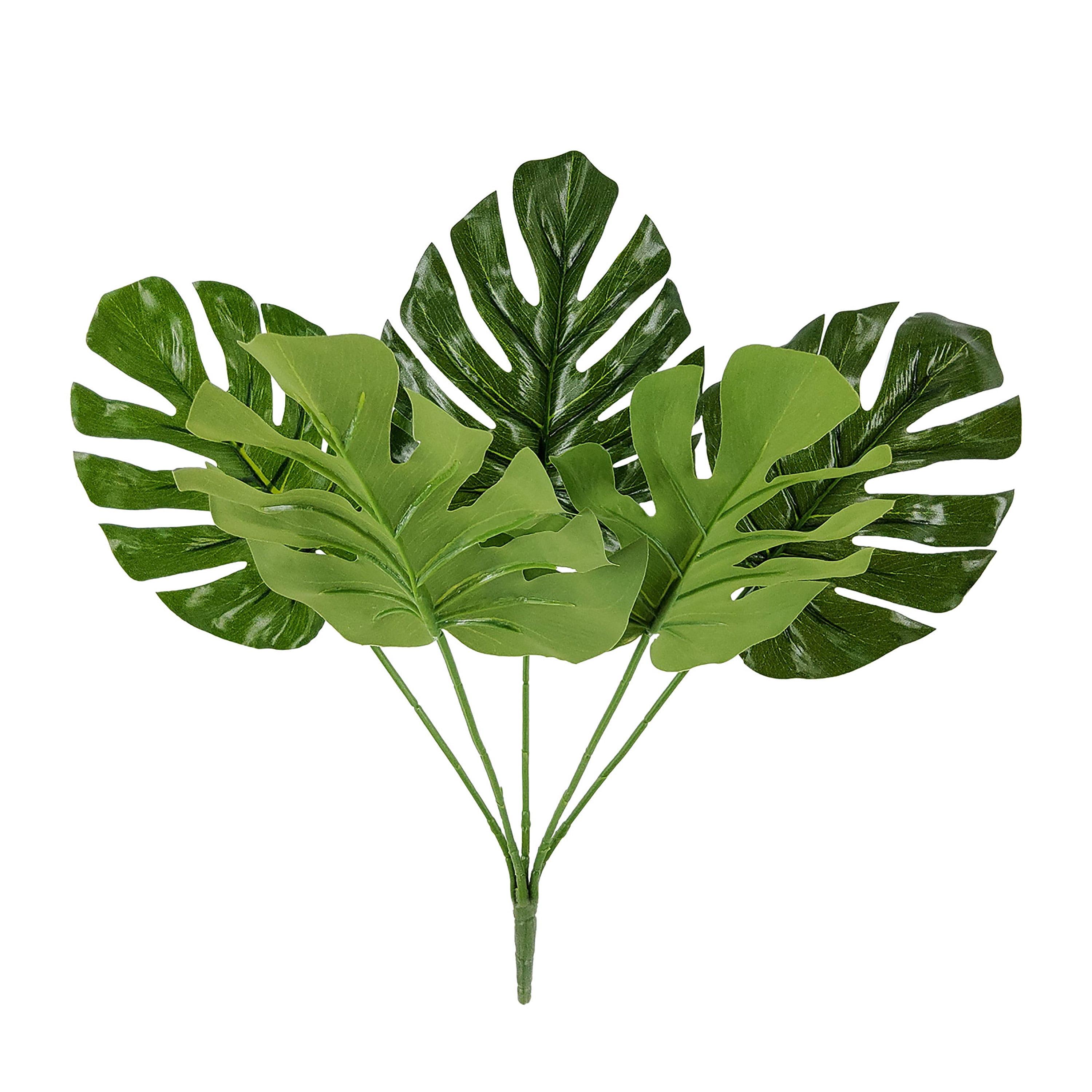 (4 pack) Mainstays 14" Artificial Swiss Cheese Monstera Pick, Green Color