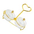thumbnail image 1 of tamizeot Providing Clean Tidy Storage Options Glass Condiment Serving Tray Bar Container Condiment Dish Bowl Rack Serving Platter Clear 2 Bowls, 1 of 6