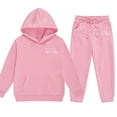 thumbnail image 4 of Babcutegg Sweatshirts and Sweatpants Sets for Kid Girls Elastic Waist Athletic Casual Fleece Lined Valentine's Day Side Pockets Girls Fall and Spring Clothes Pink Size 5, 4 of 4