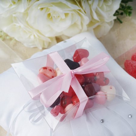 Pillow Favor Box - BalsaCircle Clear 25 pcs 4