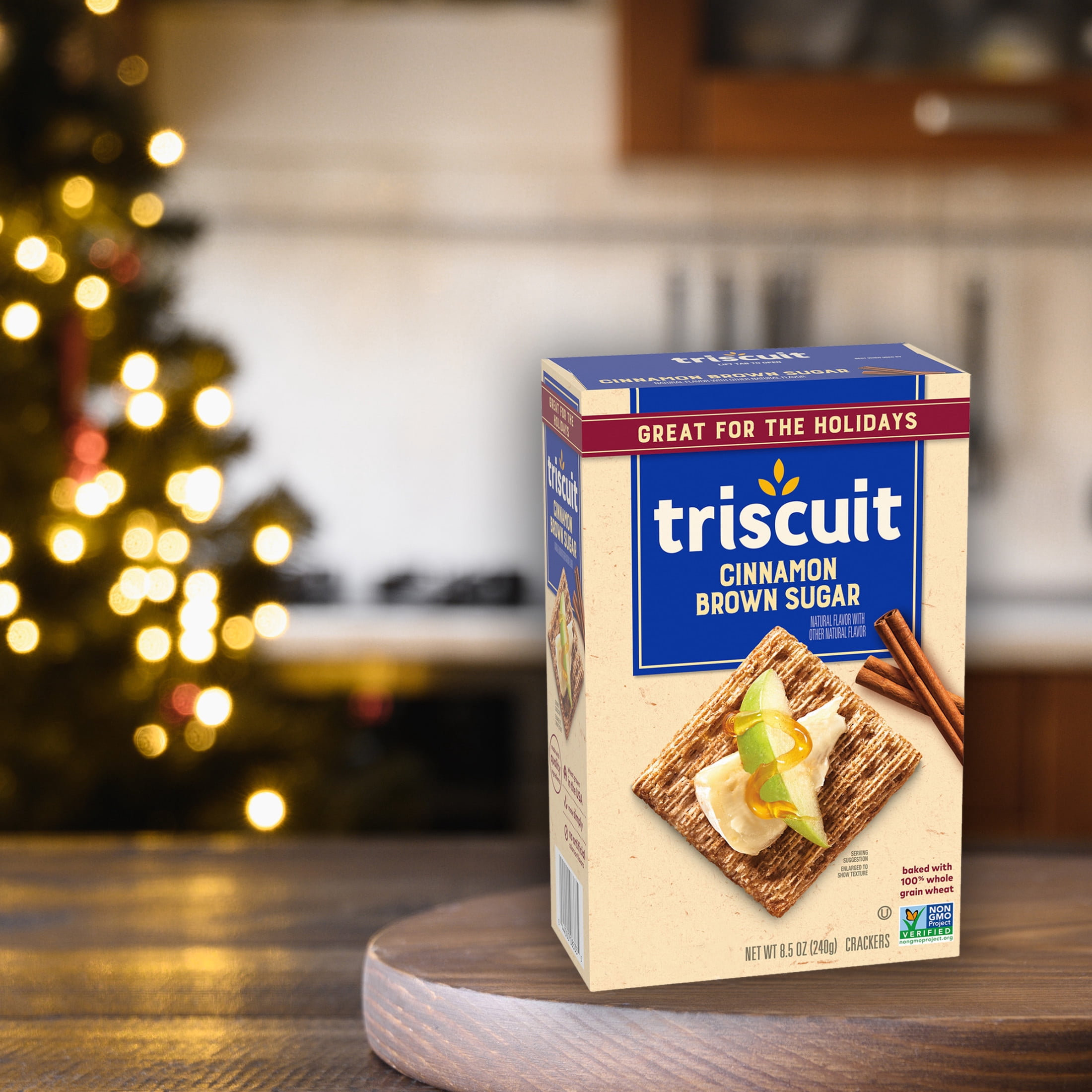 Triscuit Cinnamon Brown Sugar Whole Grain Wheat Crackers, Holiday Crackers, 8.5 oz