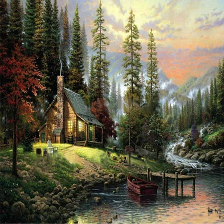 50cm Diy Digital Oil Painting Landscape, Oil Color Landscape Paintings