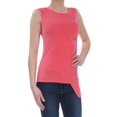 thumbnail image 3 of BAR III Womens Coral Asymmetrical Hem Sleeveless Jewel Neck Casual Top XXS, 3 of 4