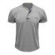 thumbnail image 3 of pstuiky Camisa de manga corta para hombre, Blusa de manga corta con cuello vuelto, bolsillos y botones de color liso para hombre camisetas de hombre m, 3 of 5