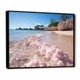 thumbnail image 2 of Designart "Sandy Beach in Pink Hues II" Landscapes Floater Framed Canvas Wall Art, 2 of 7