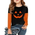 thumbnail image 2 of Drmagiyhm Halloween Shirts for Girls Size 10-12 Cute Crewneck Shirts Floral Print Tshirt Long Sleeve Mardi Gras Little Girl Fall Blouses Tops, Tees & Blouses Black 11-12 Years, 2 of 6