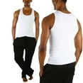 thumbnail image 4 of ToBeInStyle Men's Pack of 3 Cotton Form Fitting Scoop Neck Sleeveless A-Shirts - White - 3XL, 4 of 8